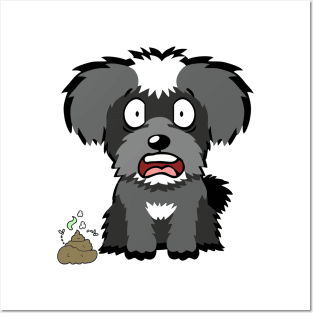 Funny schnauzer smells poo poo Posters and Art